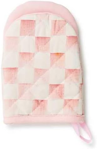 MACKENZIECHILDS Oven Mitt Kitchen Oven Mitt for Cooking and Baking Mini PinkandWhite Rosy Check