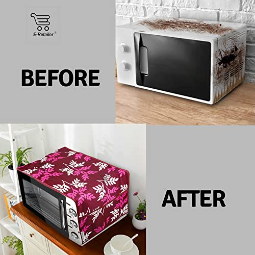 E-Retailer® Polyester 3-Layered Microwave Oven Top Cover With 4 Utility Pockets Suitable for Upto 30 Liter (Color- Purple, Size-36x14 Inches) - Image 5