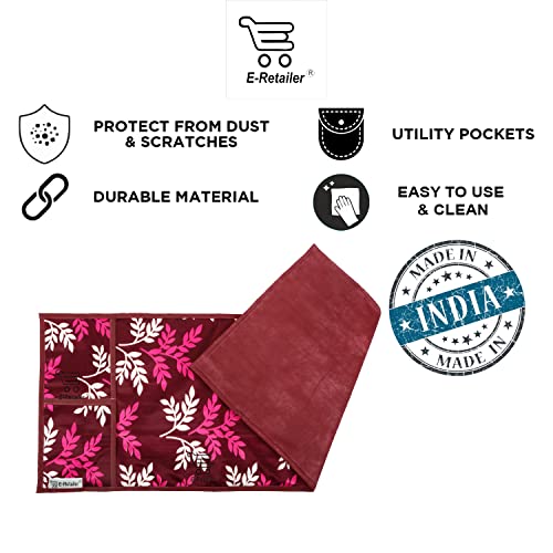 E-Retailer® Polyester 3-Layered Microwave Oven Top Cover With 4 Utility Pockets Suitable for Upto 30 Liter (Color- Purple, Size-36x14 Inches) - Image 4