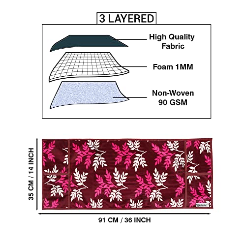 E-Retailer® Polyester 3-Layered Microwave Oven Top Cover With 4 Utility Pockets Suitable for Upto 30 Liter (Color- Purple, Size-36x14 Inches) - Image 3