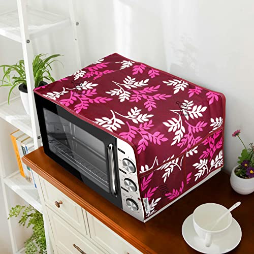 E-Retailer® Polyester 3-Layered Microwave Oven Top Cover With 4 Utility Pockets Suitable for Upto 30 Liter (Color- Purple, Size-36x14 Inches) - Image 1