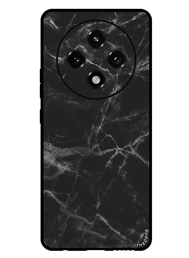 Theodor Protective Case Anti Scratch Shock Proof Bumper Cover For Oppo A3 Pro Black Marble - Image 1