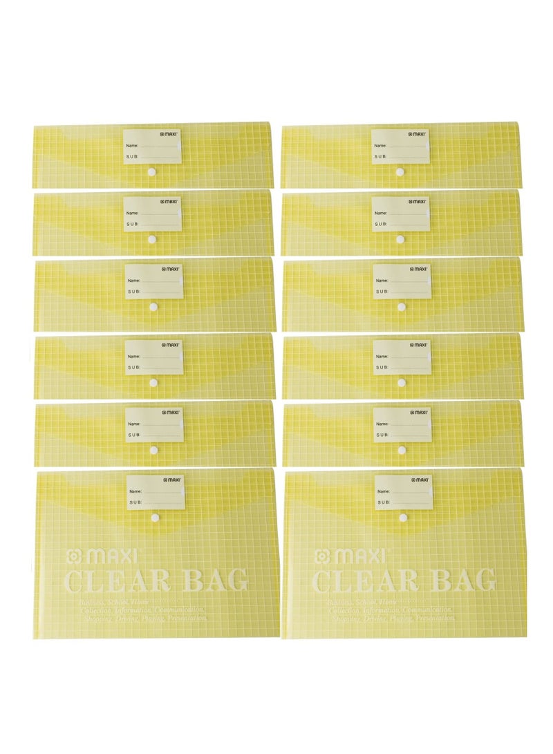 Maxi 12-Piece Clear Document Bag Set Yellow  - Image 1