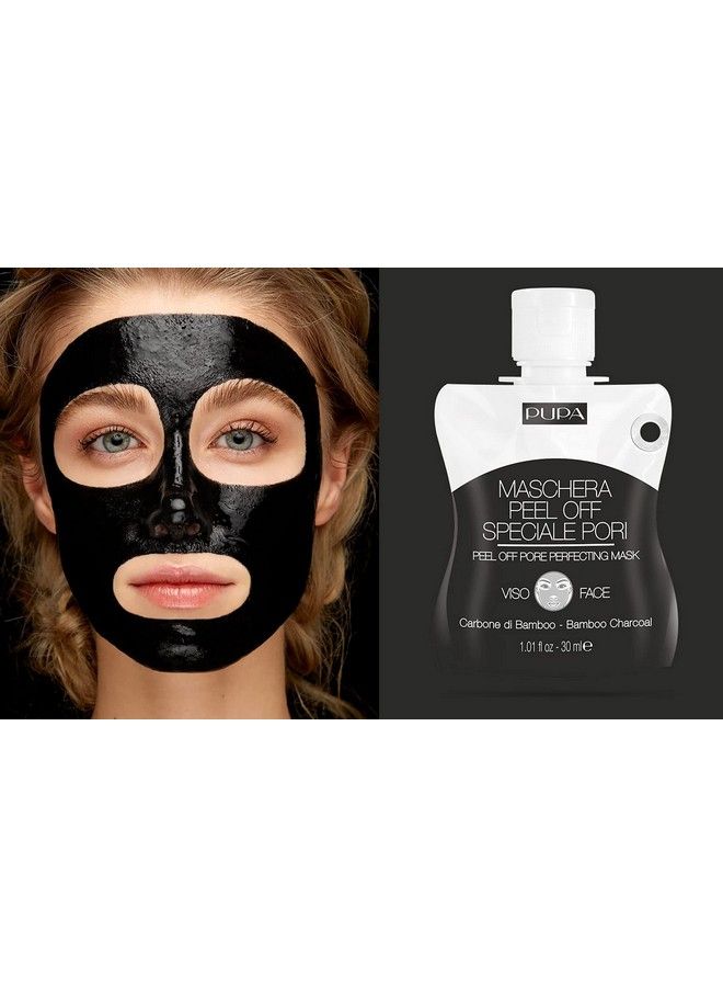 PUPA Milano Peeloff Pore Perfecting Face Mask Detox Skin Treatment Bamboo Charcoal And Vitamin E Purify The Skin And Free Clogged Pores Brightens Skin 1.01 Oz (568243/004) - Image 3
