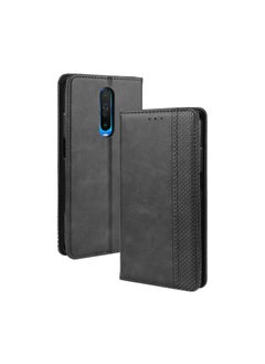 HuHa Case Cover For Xiaomi Redmi K30/Poco X2 Magnetic Buckle Retro Crazy Horse Texture Horizontal Flip Leather Case  , with Holder & Card Slots & Photo Frame Black 