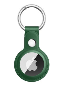 Leather AirTag Holder - Leather Case for AirTag Keyring for Keys, Bags, Luggage, Pet Collars - Anti-Lost and Scratch-Resistant Design for Apple Air Tags 2021 (Green)