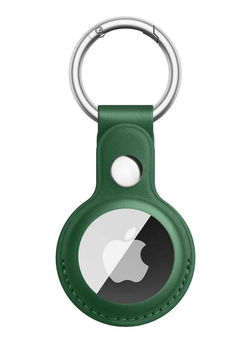 Generic - Leather AirTag Holder - Leather Case for AirTag Keyring for Keys, Bags, Luggage, Pet Collars - Anti-Lost and Scratch-Resistant Design for Apple Air Tags 2021 (Green) - Image 1