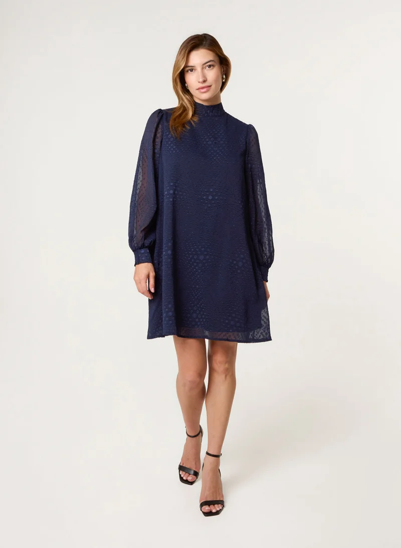 High Neck Shift Dress