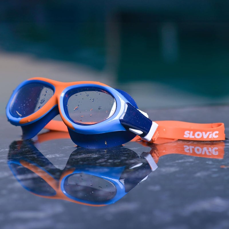 SLOVIC Swimming Goggles for Kids 10-14 Years [Orange] | Swimming Pool Accessories for Kid | Anti-Fog & UV Protected Goggles for Boys & Girls | Swimming Glasses for Kids with Adjustable Straps - Image 1