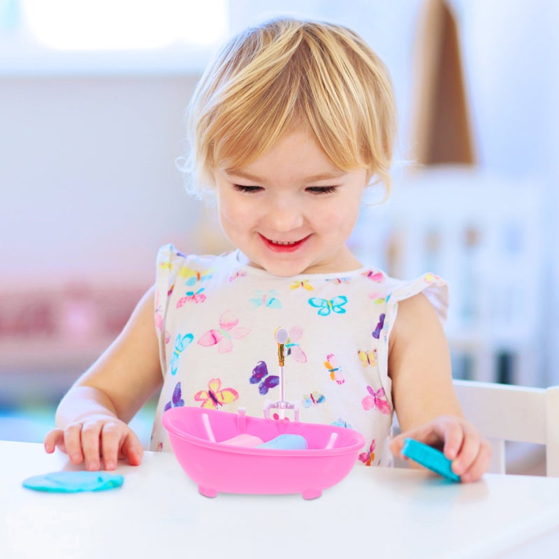 1 Set Mini Bathtub Toy Doll House Plaything Mini Bathtub Toy Bathroom Props No Battery - Image 5