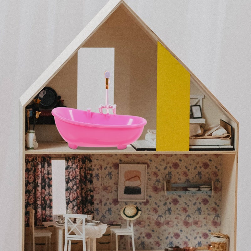 1 Set Mini Bathtub Toy Doll House Plaything Mini Bathtub Toy Bathroom Props No Battery - Image 2