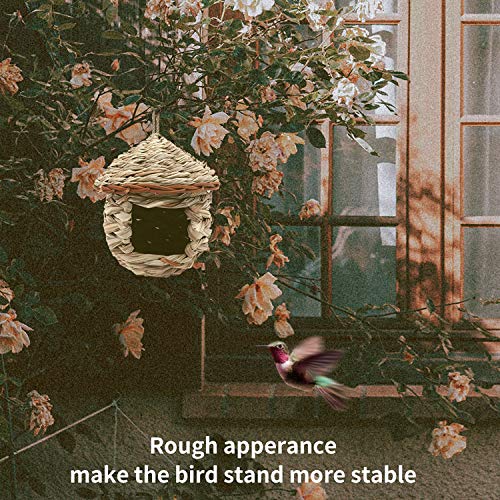 Eeaivnm 3 Pack Hummingbird House, Hand Woven Bird Nest for Outdoors Hanging, Small Grass Bird Houses for Outside, Natural Fiber Bird Hut Roosting Pocket for Finch Canary Chickadee - Image 4