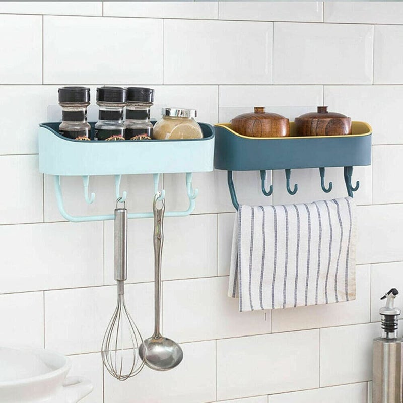 RIVUGJA Bathroom Accessories, Adhesive Shelf, Shelves, Storage Racks, Wall Mounted Hook Shelves for Home, Washroom, Basin, Kitchen Multipurpose Shelves/Holder Self Stand (Multi Colour) - Image 4