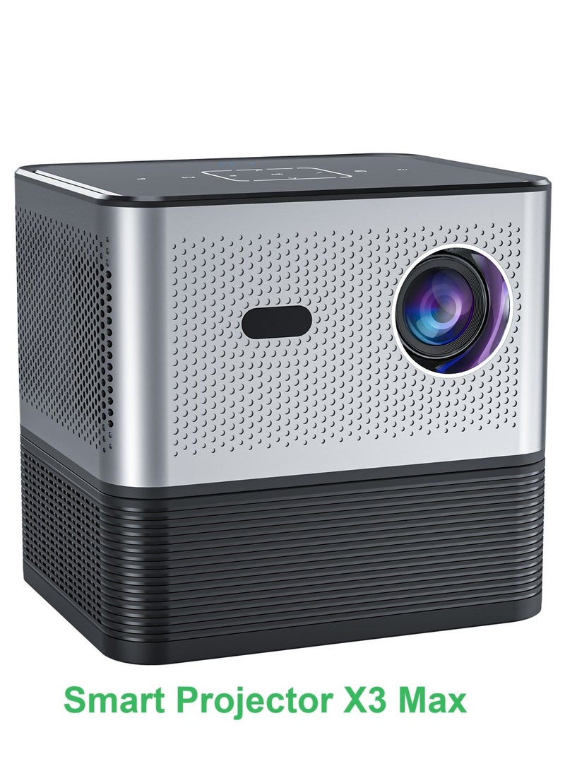 general Classic Projector X3 Max Smart Portable Projector HD 4K / Screen Mirroring / Electric Focus + 4-Point Keystone Correction / Unique Speaker Cavity / Two-Way Bluetooth Connection / Multiple Compatible lnterfaces Home Theater, Playing Games, Outdoor Cinema, Conference Presentation - Image 1