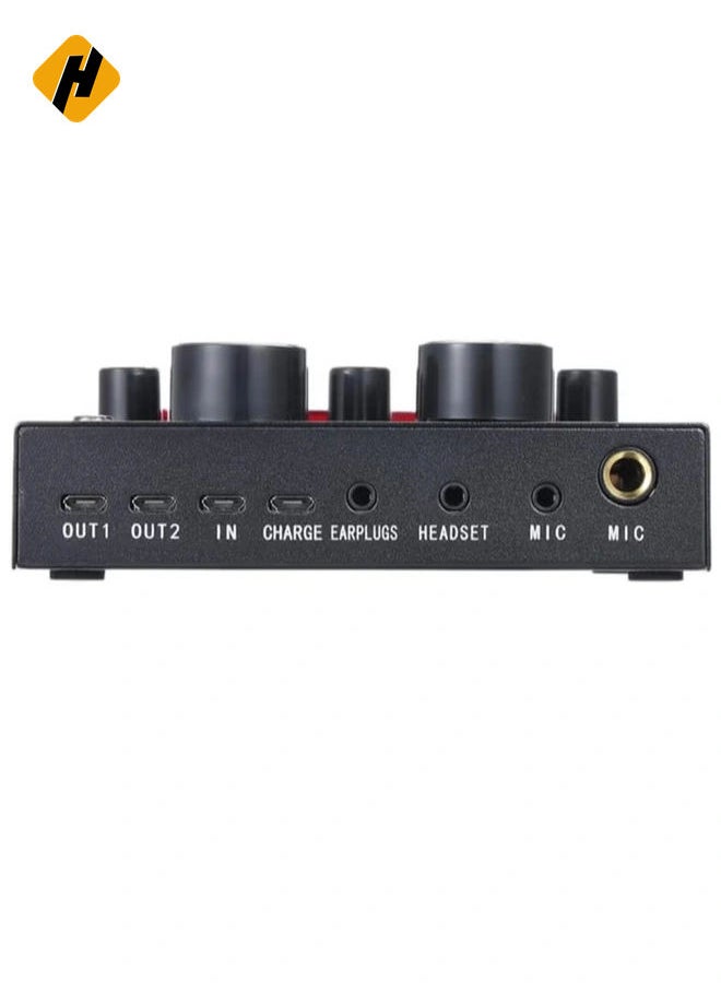 HuHa V8 Multifunctional Live Sound Card USB Audio Interface Intelligent Volume Adjustable Audio Mixer Sound Card for Recording Hosting Speech  - Image 2