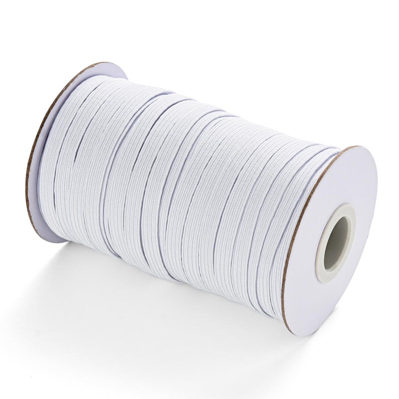 XKDOUS Elastic Band for Sewing, 1/4 Inch 40 Yards White Knit Elastic Bands High Elastic Cord for Sewing Waistband and Pants Waist - Image 3