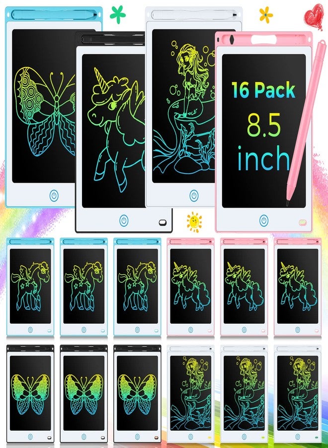 Epakh 16 PCS LCD Writing Tablet for Kids - 8.5 Inch Reusable Writing Board Drawing Doodle Pad Gift for Girl & Boy, Toddlers, Back to School, Birthday Party Favors(Black, White, Light Blue, Light Red) - Image 1