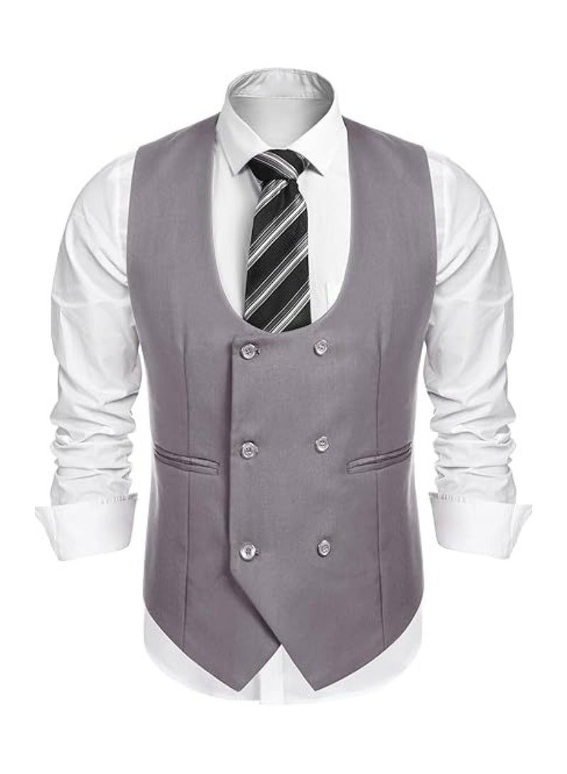 KUYING New Men's British Fashion Slim Fit Suit Vest  - Image 1