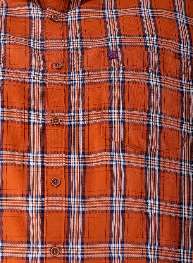 Take Two  Plus Size Brown Checked Shirt By Hardsoda for Men | Best Price UAE