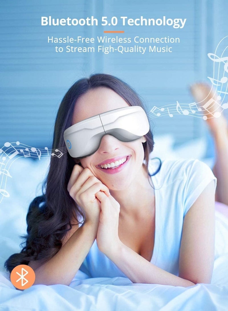 Eye Massager with Heat Bluetooth Music Heated Massager for Migraines Relax and Reduce Eye Strain Dark Circles Eye Bags Dry Eye Improve Sleep Ideal Gifts for Women Men - Image 4