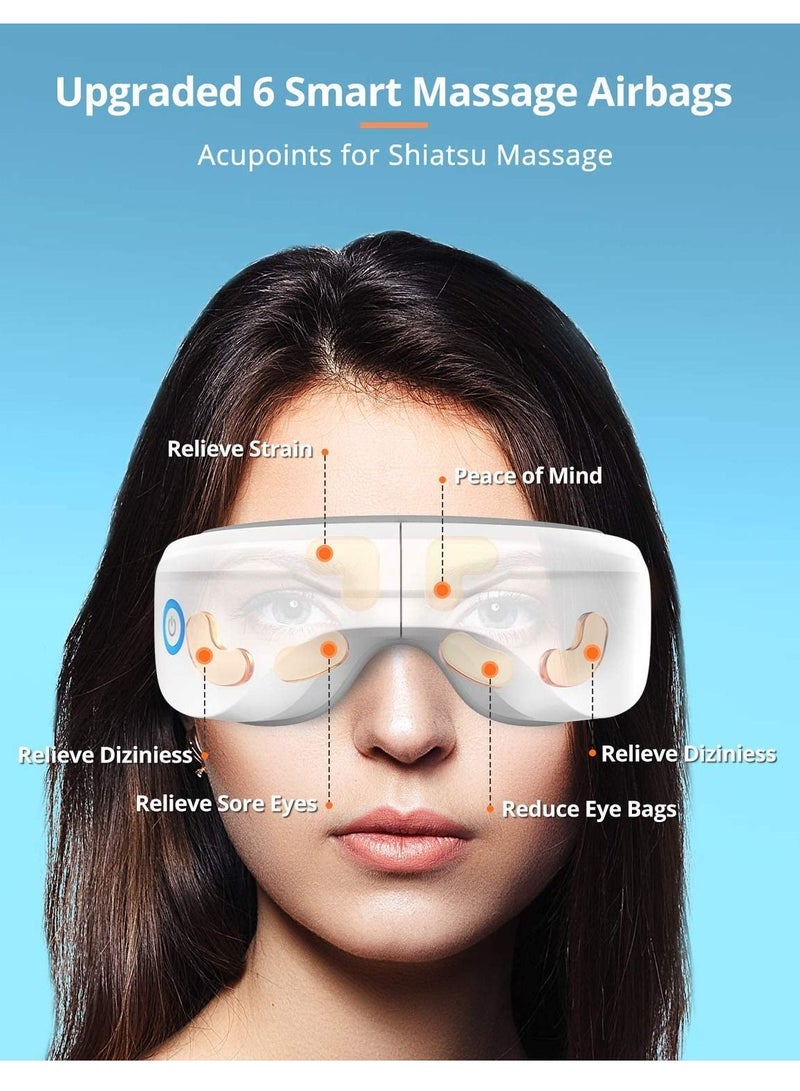 Eye Massager with Heat Bluetooth Music Heated Massager for Migraines Relax and Reduce Eye Strain Dark Circles Eye Bags Dry Eye Improve Sleep Ideal Gifts for Women Men - Image 2