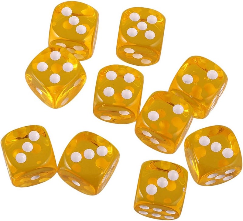 كلاراكو مجموعة من 10 قطع من النرد الأصفر سداسي الأوجه للعب الأدوار D&D RPG - Image 2