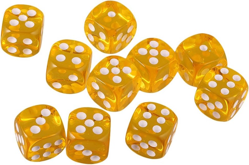 كلاراكو مجموعة من 10 قطع من النرد الأصفر سداسي الأوجه للعب الأدوار D&D RPG - Image 1