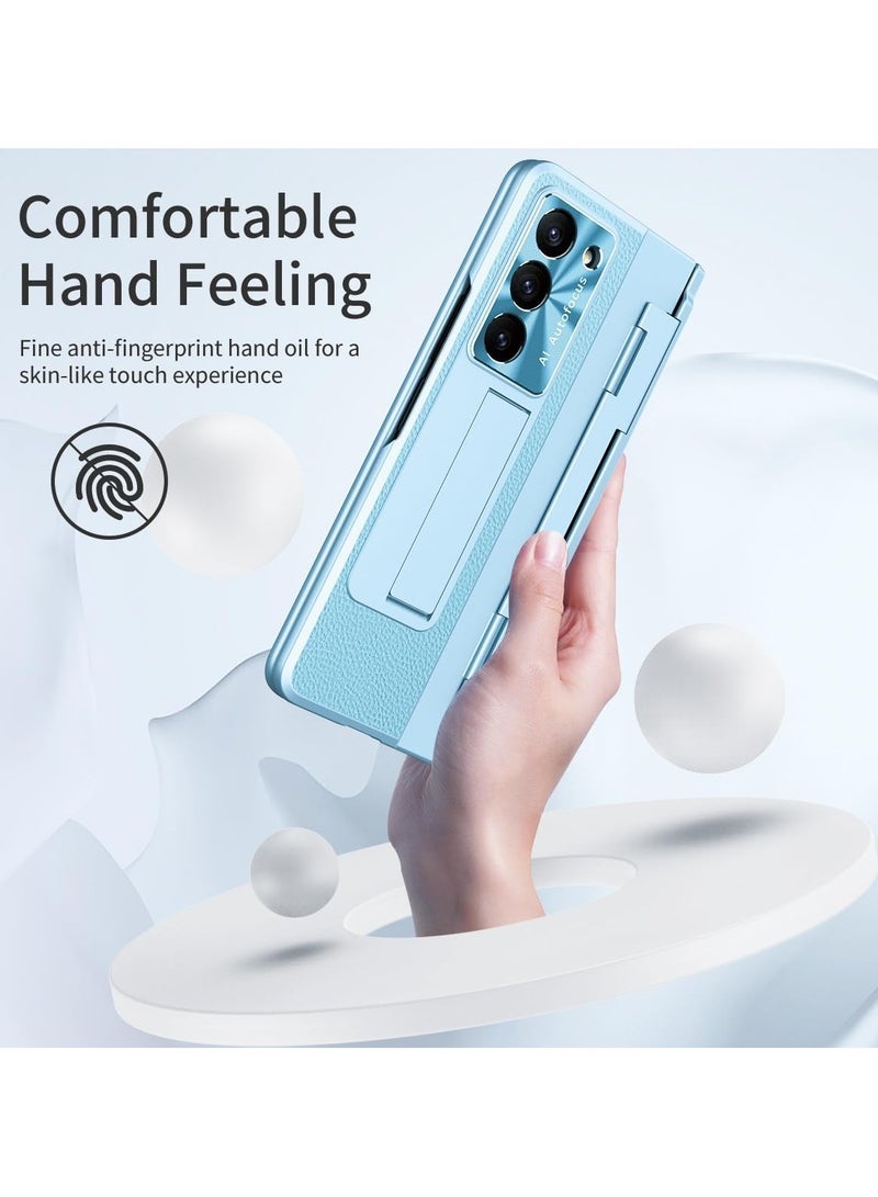 عام غطاء حافظة الهاتف المحمول متوافق مع حافظة Honor Magic VS2 【حامل مخفي】 【شحن لاسلكي】【حامي شاشة】 تصميم قوي مقاوم للصدمات وحماية كاملة للهاتف + حامل - Image 3