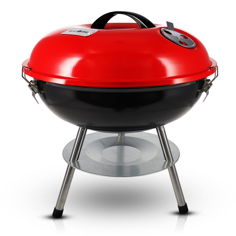 GasOne Gas One â€“ 14-inch Portable Barbecue Grill with 3-Point Locking Lid for Heat Preservation â€“ Dual Venting System â€“ Small Charcoal Grill for Backyard, Camping, Boat - Image 1