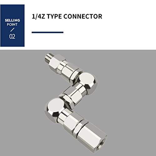 ZHUITU 1/4" Z-Type Rotary Joint Paint Sprayer Pump Accessory - Z-Swivel 6500PSI Stainless Steel 360 Universal Rotation Connector - Image 3
