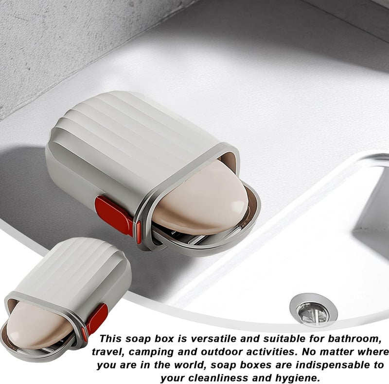 RECLUSE Pack of 2 Travel Soap Holder - Portable Waterproof Leakproof Draining Layer Travel Soap Box Case Holder Plastic Drain soap Dish, Ideal for Outdoor Bathroom Hiking, Camping and Travel Use - Image 4