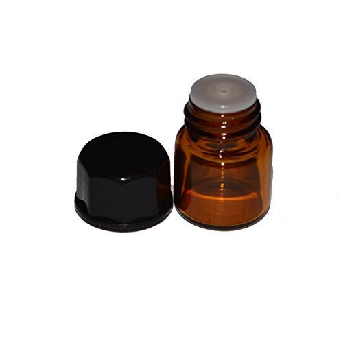 Simply Essential Solutions 100pcs 1ml (1/4 dram) Amber Mini Glass Bottle 1cc Amber Sample Vial Small Essential Oil Bottle Travel Must + one 7 Chakra Bracelet with Volcanic Lava for essential oil diffusing - Image 4