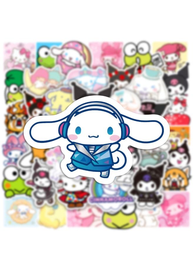 50-Piece Sanrio Waterproof Stickers, Anime Cartoon Vinyl Aesthetic Sticker Set, Waterproof Stickers for Laptop,Skateboard, Water Bottles,Computer,Phone,Guitar DIY - Image 5