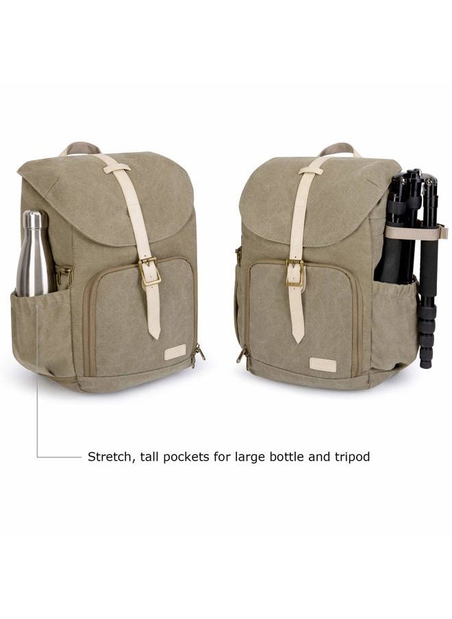 BAGSMART - Camera Backpack, DSLR SLR Waterproof Camera Bag with 15 Inch Laptop Compartment & Tripod Holder & Rain Cover, Green - Image 1