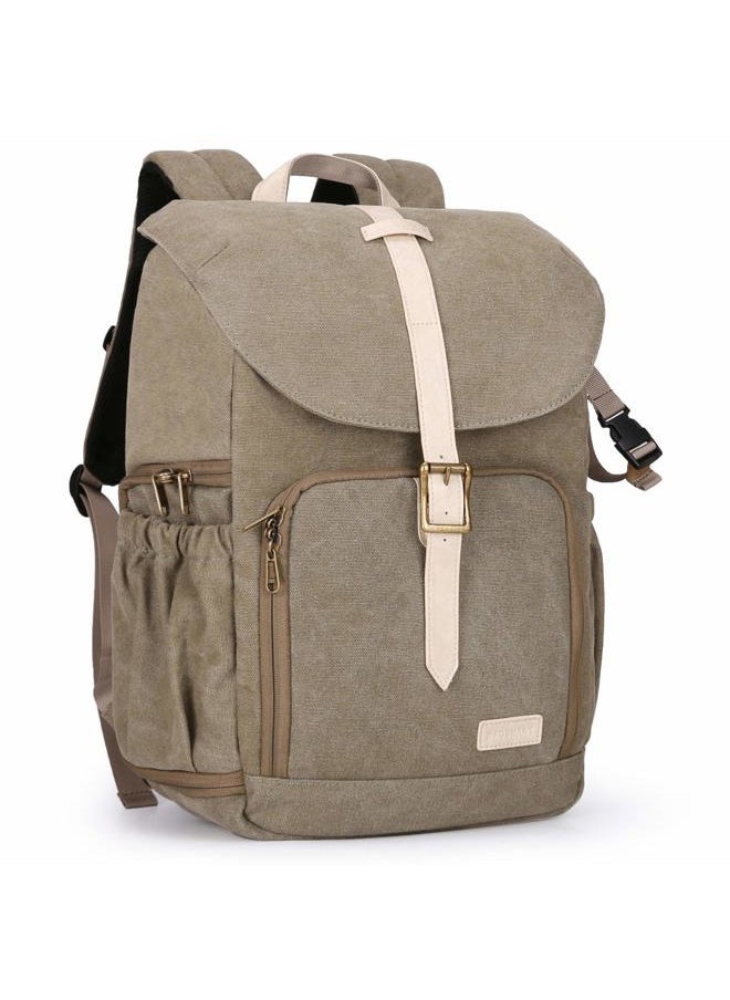 BAGSMART - Camera Backpack, DSLR SLR Waterproof Camera Bag with 15 Inch Laptop Compartment & Tripod Holder & Rain Cover, Green - Image 1