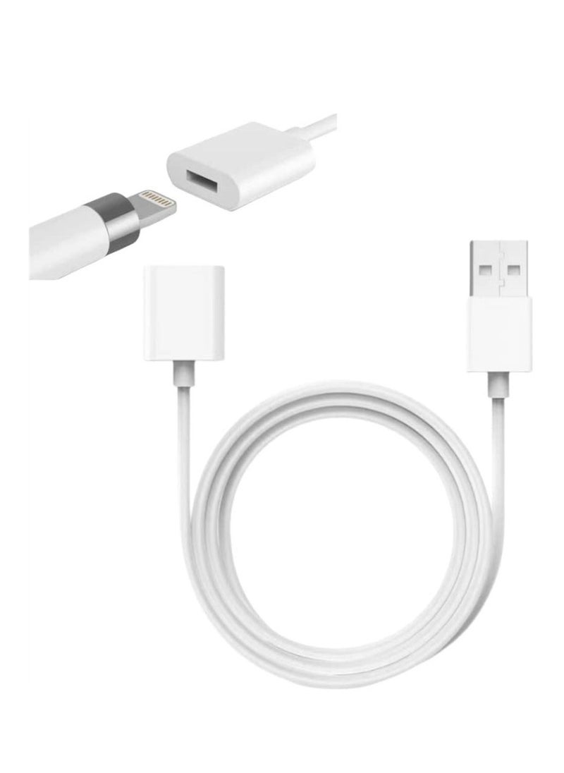 iPencil Charging Adapter, Compatible with Apple Pencil 1st Generation, 1FT iPencil Accessories for Apple 1 Pen Gen USB A to Ligntning Female Connector, White - pzsku/Z7E23C2FF1EE2BE656178Z/45/_/1730911066/e4437247-6d07-421b-abb8-c863b60cab75