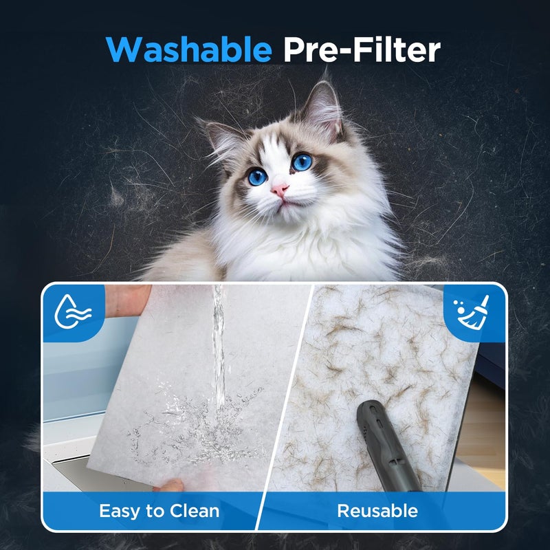 Mooka Air Purifiers for Home Large Room Up to 1300 FtÂ², MOOKA HEPA Air Purifier for Home Pets with Washable Pre-Filter, Fragrance, Air Cleaner for Pet Hair Odor in Bedroom, Dorm Room, Office, White - Image 5