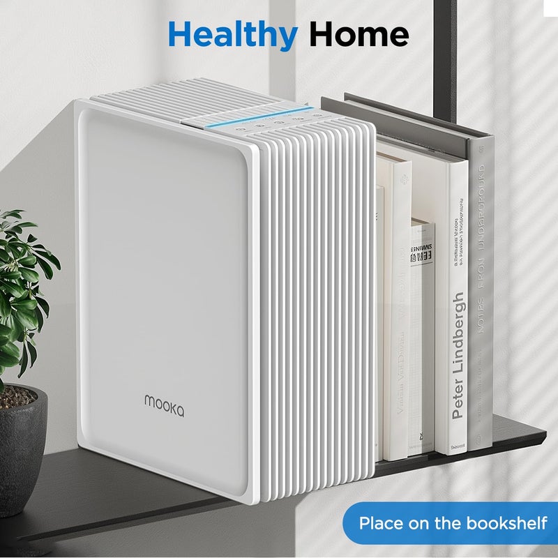 Mooka Air Purifiers for Home Large Room Up to 1300 FtÂ², MOOKA HEPA Air Purifier for Home Pets with Washable Pre-Filter, Fragrance, Air Cleaner for Pet Hair Odor in Bedroom, Dorm Room, Office, White - Image 4