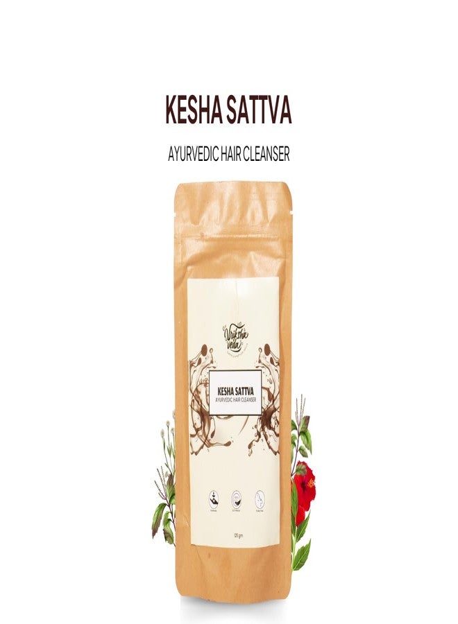 Vriksha Veda Kesha Sattva Hair Cleanser 125g | Herbal Shampoo Powder for Scalp & Hair Care | Gentle, Plant-Based Formula (125g) - Image 5