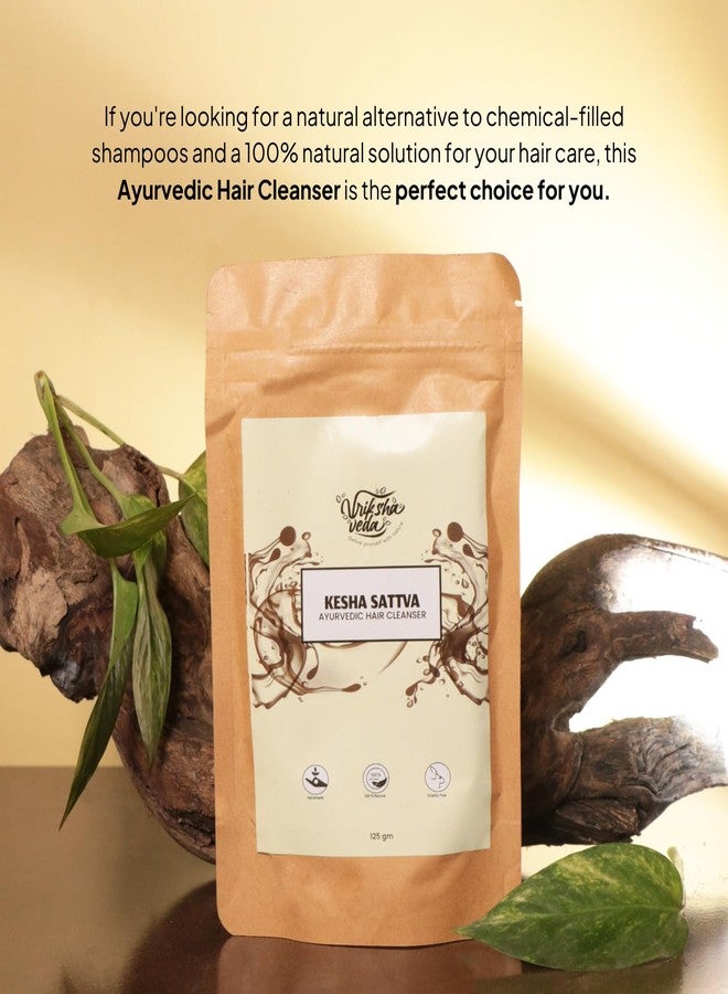 Vriksha Veda Kesha Sattva Hair Cleanser 125g | Herbal Shampoo Powder for Scalp & Hair Care | Gentle, Plant-Based Formula (125g) - Image 2