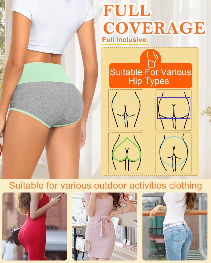 MISSWHO Womens For Underwear Full Coverage Cotton Panties Soft Comfortable For Stretch Plus Size Briefs Ladies 5 Pack X-Large - Image 4