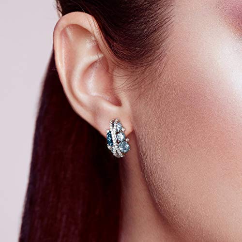 Santuzza 925 Sterling Silver Twist Dangle Earrings Blue Spinel Cubic Zirconia Drop Earrings for Women - Image 4