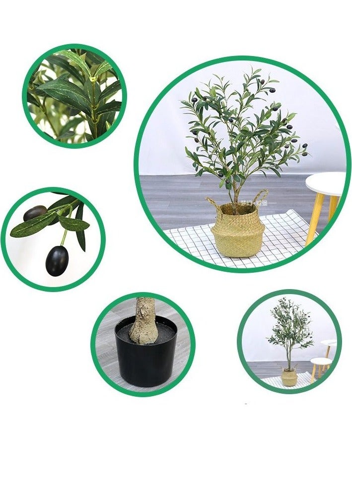 Bamboo Simulation Olive Tree Potted Plant – 180cm (with Black Base) - Image 2