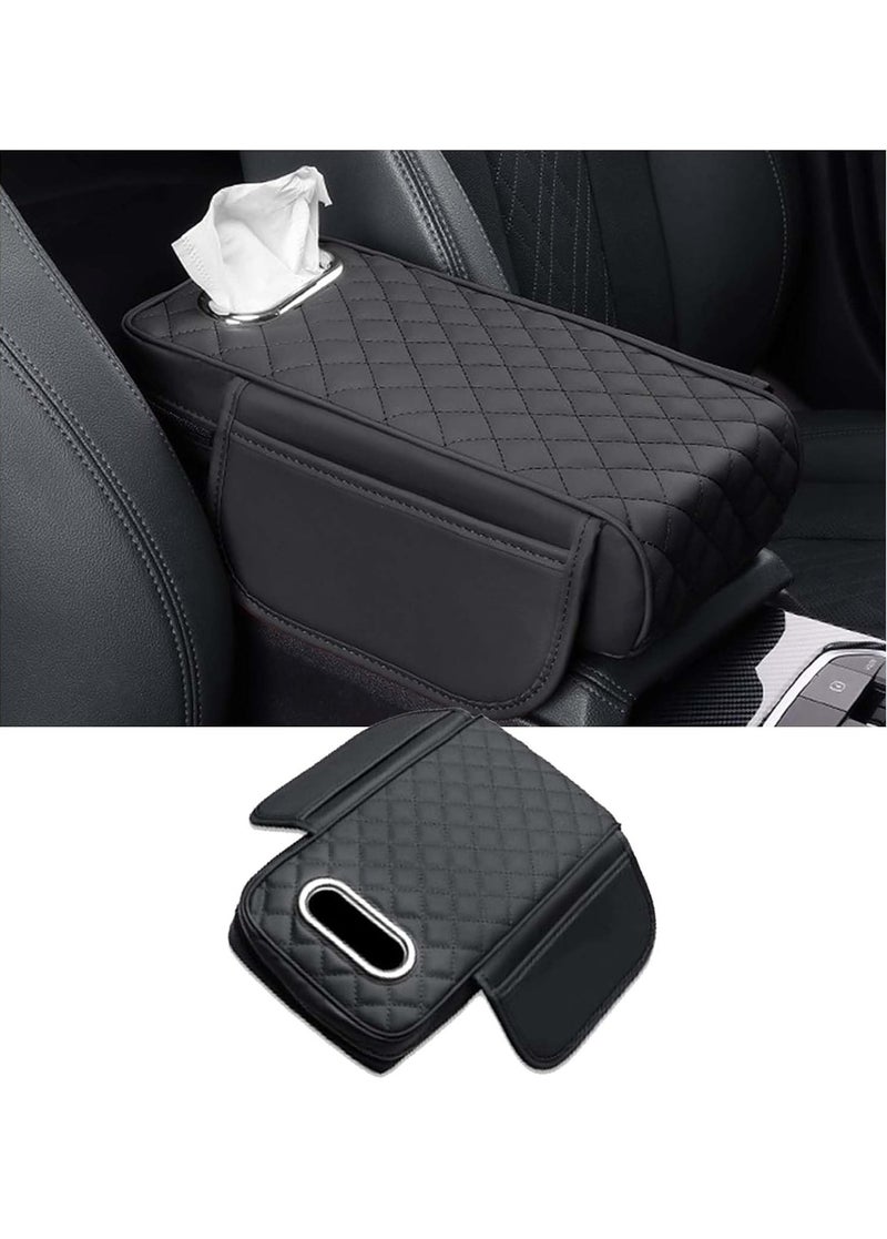 ايتي لايف حامل مناديل للسيارة - وسادة مسند ذراع التحكم المركزي للسيارة الجديدة موديل 2025، مصنوعة من إسفنج الذاكرة، قابلة للتعديل، مع صندوق تخزين منظم لمسند الذراع المركزي. - Image 1
