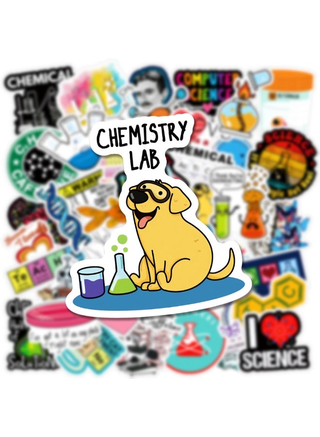 NIBEMINENT 50 Pcs Science And Chemistry Laboratory Deco Kit Waterproof Stickers, High Definition Printing Bright Colors, Suitable for Laptop Skateboard Luggage Water Bottle Guitar DIY - Image 3