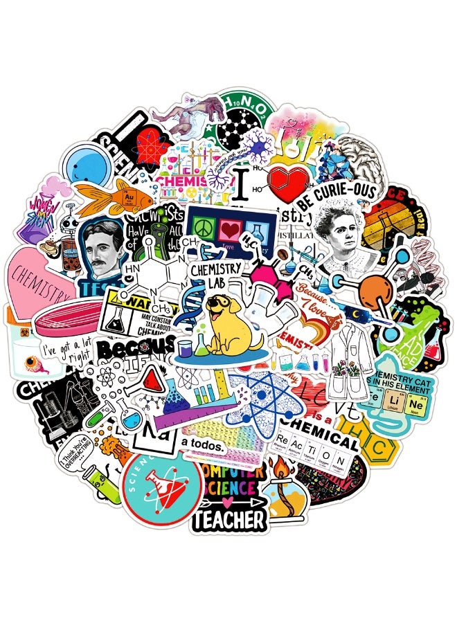 NIBEMINENT 50 Pcs Science And Chemistry Laboratory Deco Kit Waterproof Stickers, High Definition Printing Bright Colors, Suitable for Laptop Skateboard Luggage Water Bottle Guitar DIY - Image 2