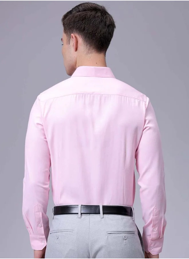 The Indian Garage Co Men Slim Fit Solid Full Sleeves Cutaway Collar Formal Shirt