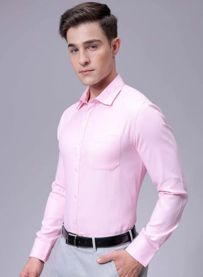 The Indian Garage Co Men Slim Fit Solid Full Sleeves Cutaway Collar Formal Shirt