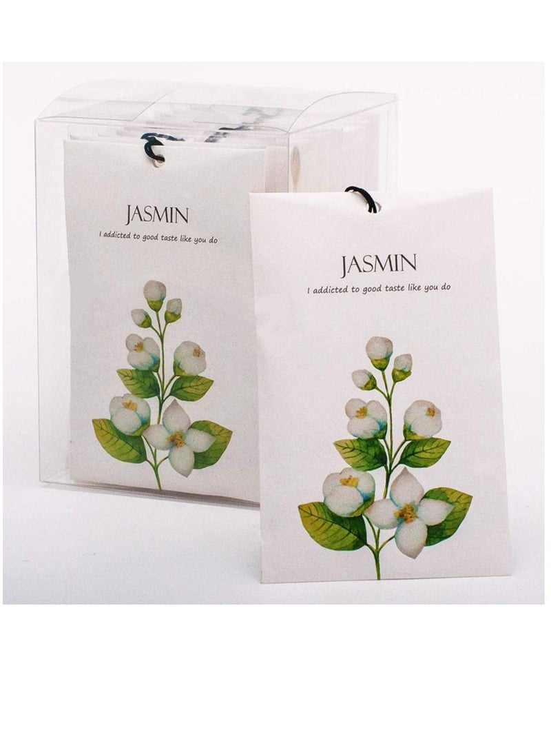 Jasmine Sachet 1Box 12Pcs Jasmine Dried Flower Bag Scent Sachet Drawer Freshener Jasmine Closet Air Freshener Scented Drawer Deodorizer Freshener for Drawers Closet Home Car Fragrance Product - Image 1