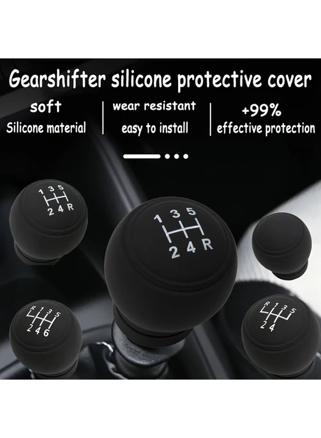 Round Manual 5 Gears Silicone Gear Shift Knob Cover Anti Slip Easy Installation Durable - Image 2